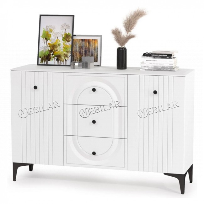 Комод Вестра 13.309 белый Pe шагрень белая шагрень Комод Вестра 13.309 белый Pe шагрень белая шагрень